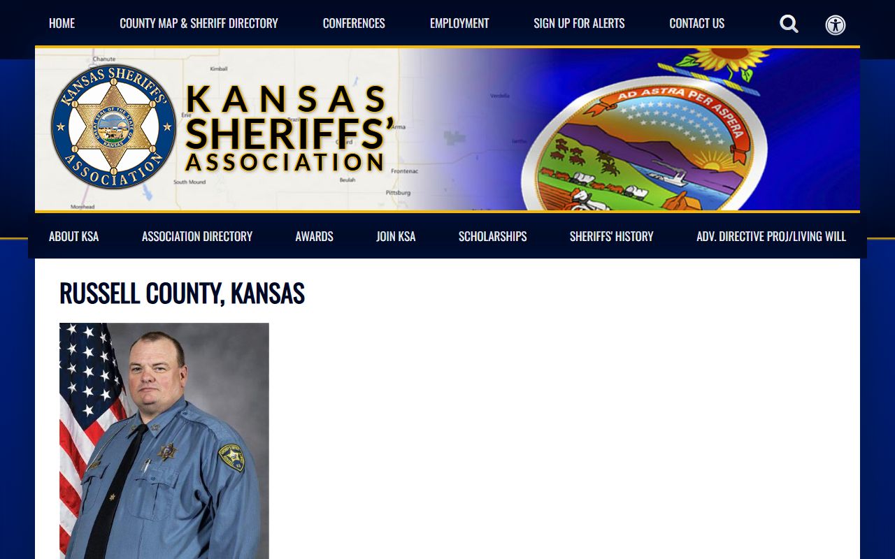Russell County arrest records Kansas Sheriffs Association directory