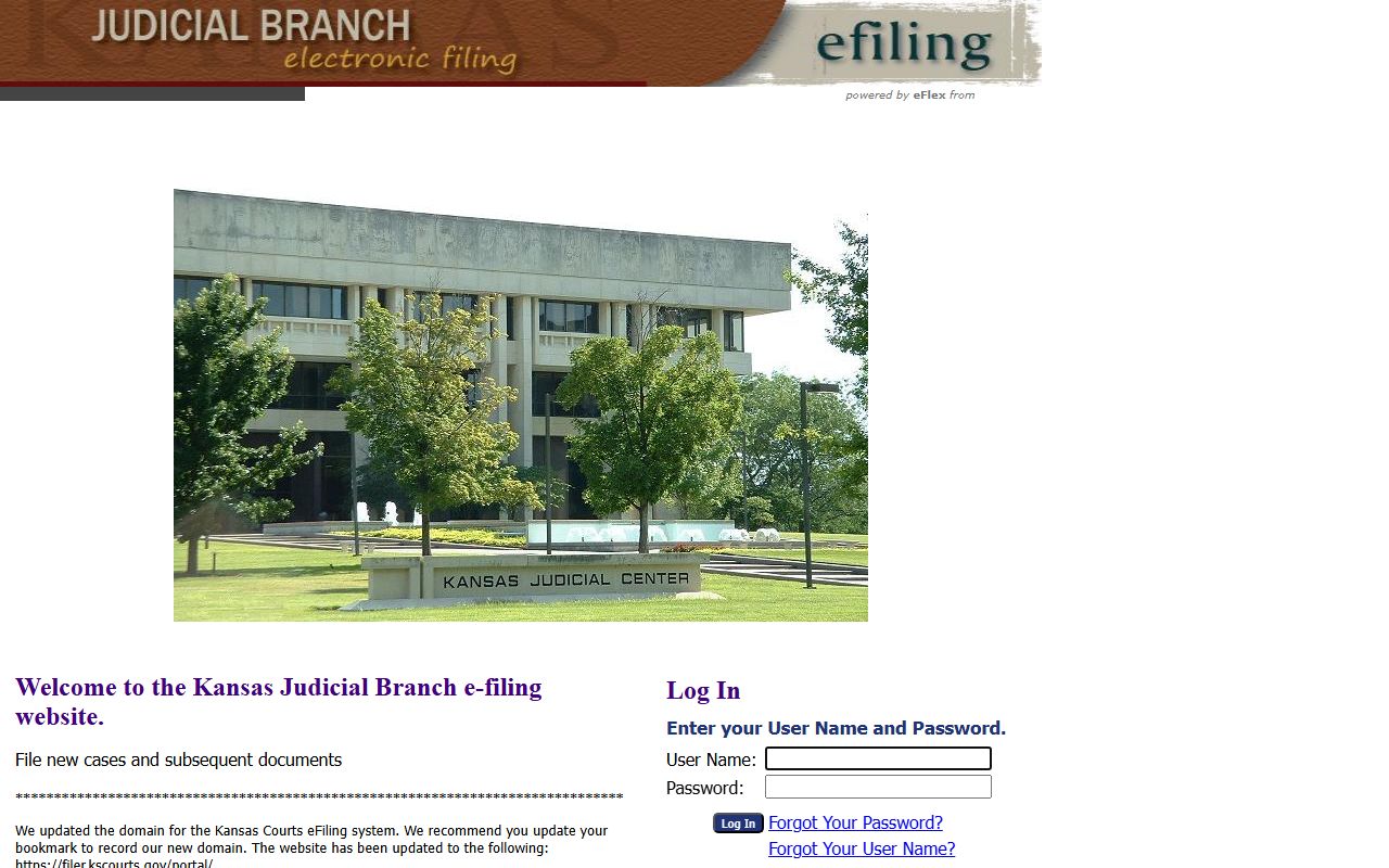 Russell County court dockets Kansas eFlex filing portal