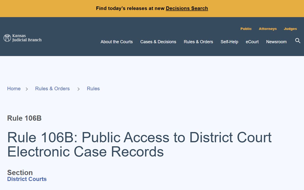 Russell County court records Kansas electronic access rule