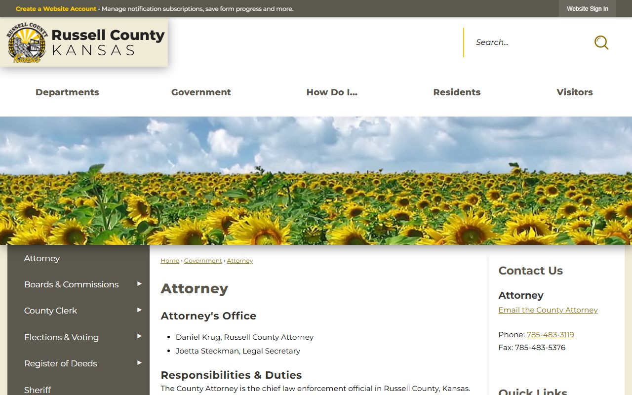 Russell County criminal court records County Attorney page