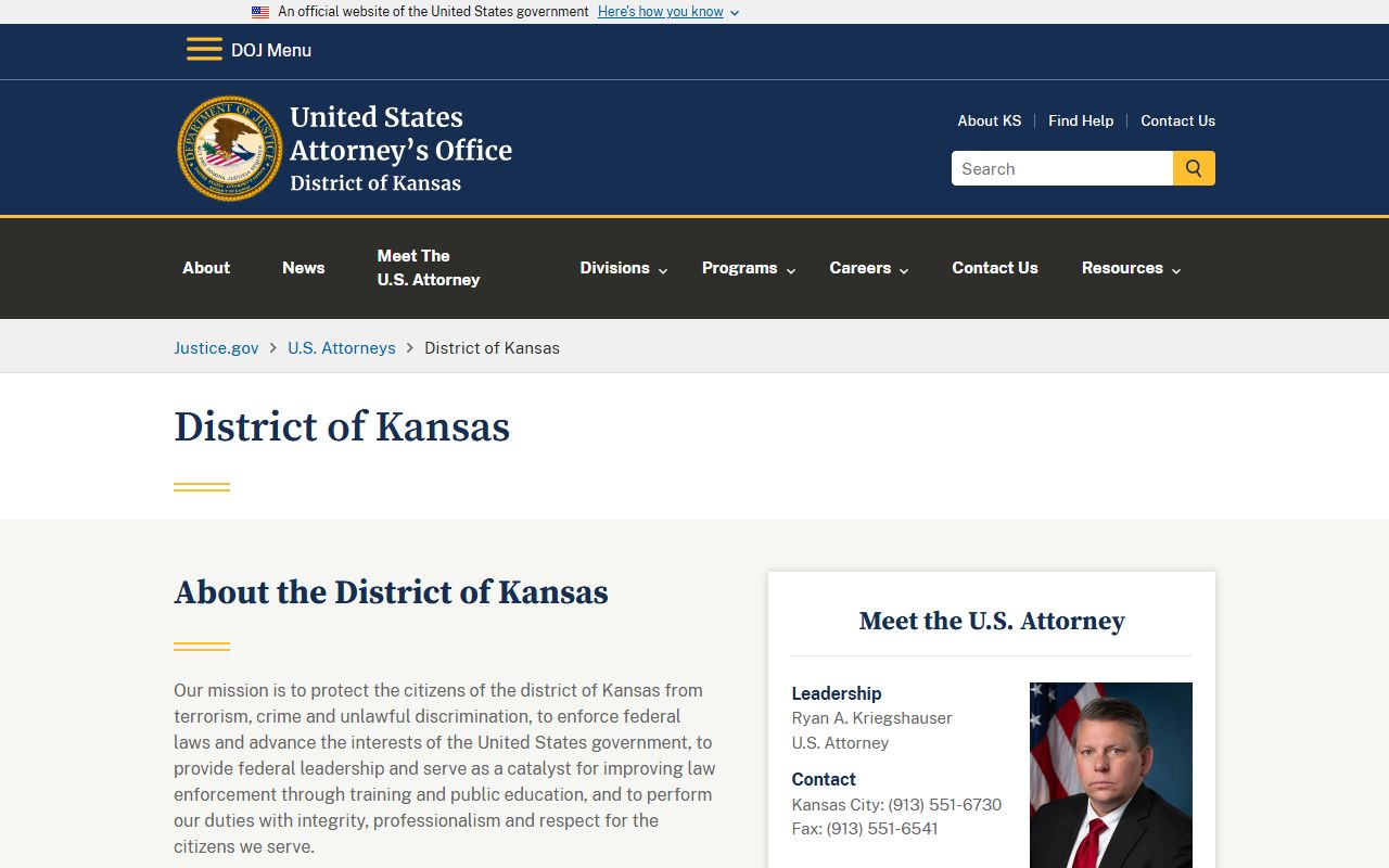 Russell County criminal court records U.S. Attorney District of Kansas source