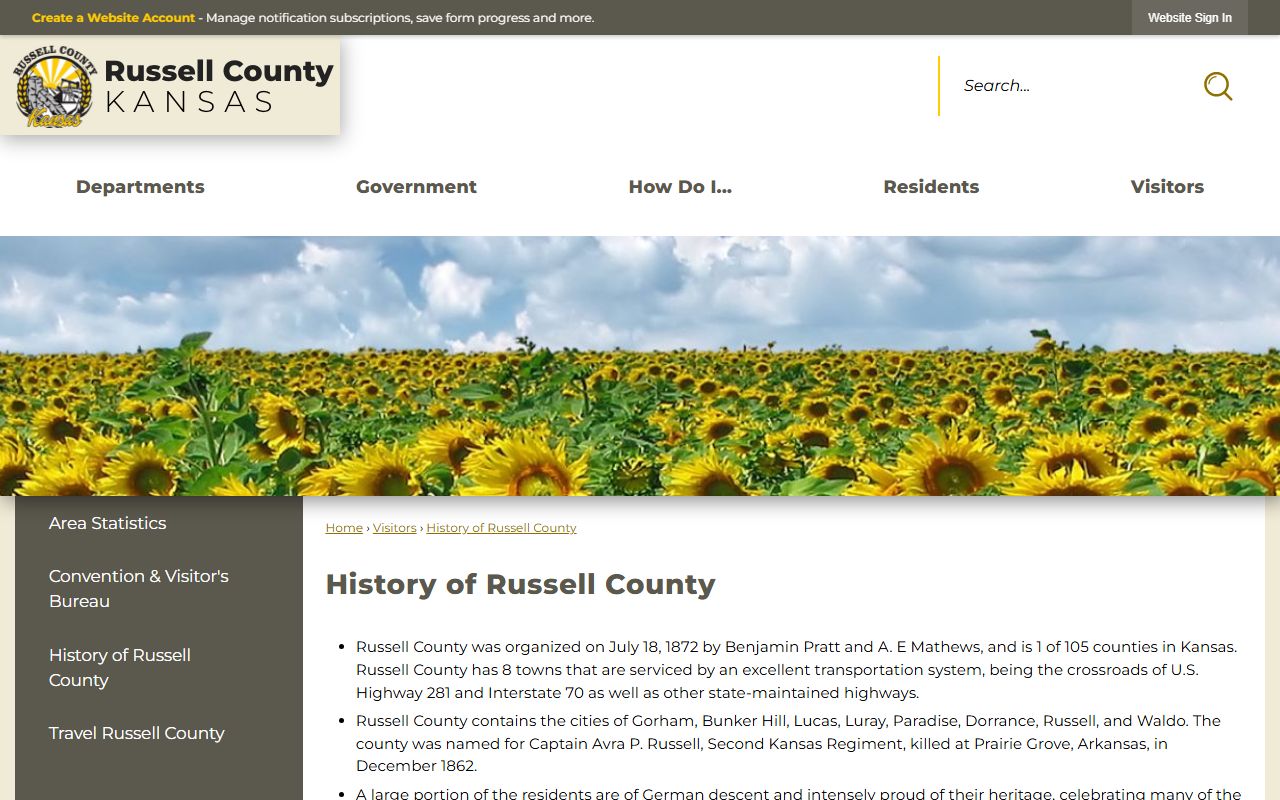 Russell County court records local history page