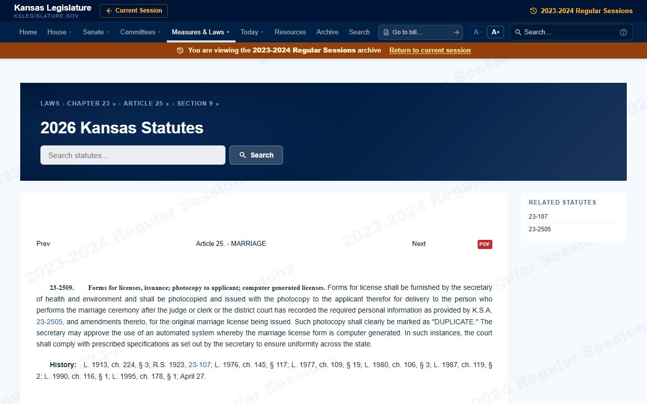 Russell County probate records Kansas court form statute source